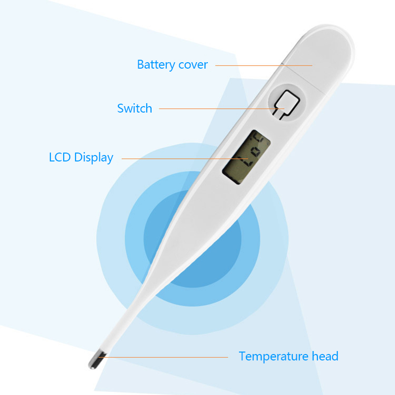 LED Digital Electronic Thermometer LCD Display Waterproof Need LR41 Button Battery Home Children Kids Oral Thermometer