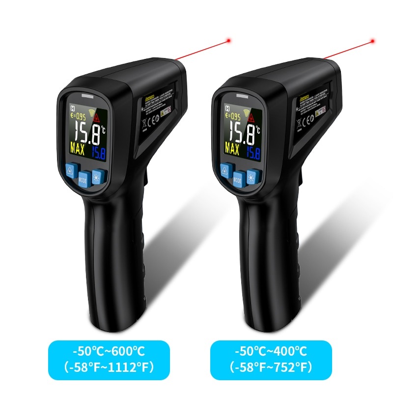IR03A IR03B Digital Infrared Thermometer -50~600C Laser Temperature Meter Gun No Contact Industrial Outdoor Laser Pyrometer IR Thermometer