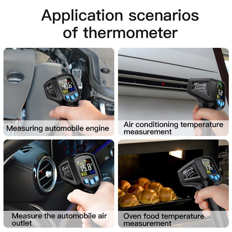 IR03A IR03B Digital Infrared Thermometer  -50~600C Laser Temperature Meter Gun No Contact Industrial Outdoor Laser Pyrometer IR Thermometer