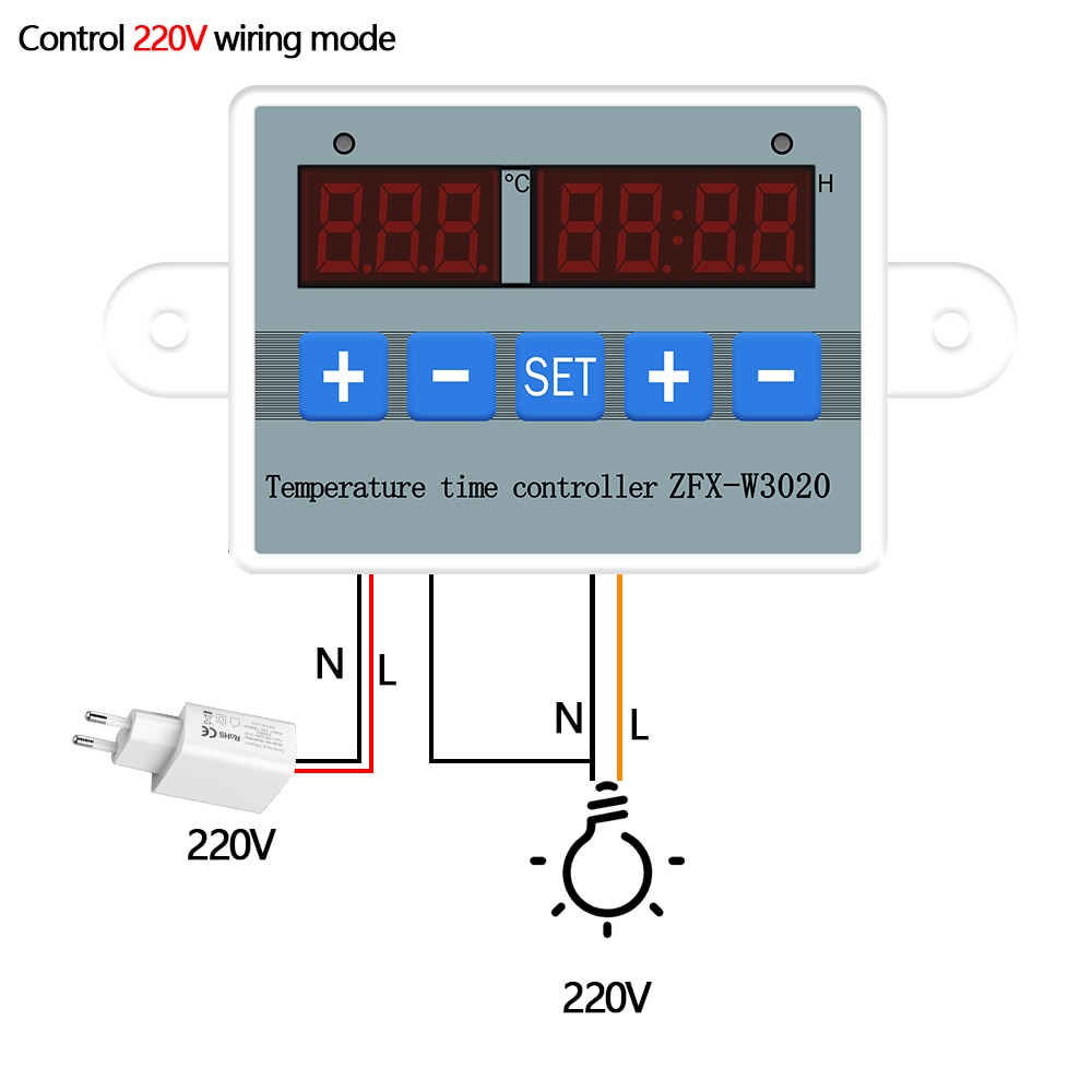 ZFX-W3020 Digital Intelligent Temperature Time Controller Thermostat Timer Switch Module -55~110 ℃ Time Controller