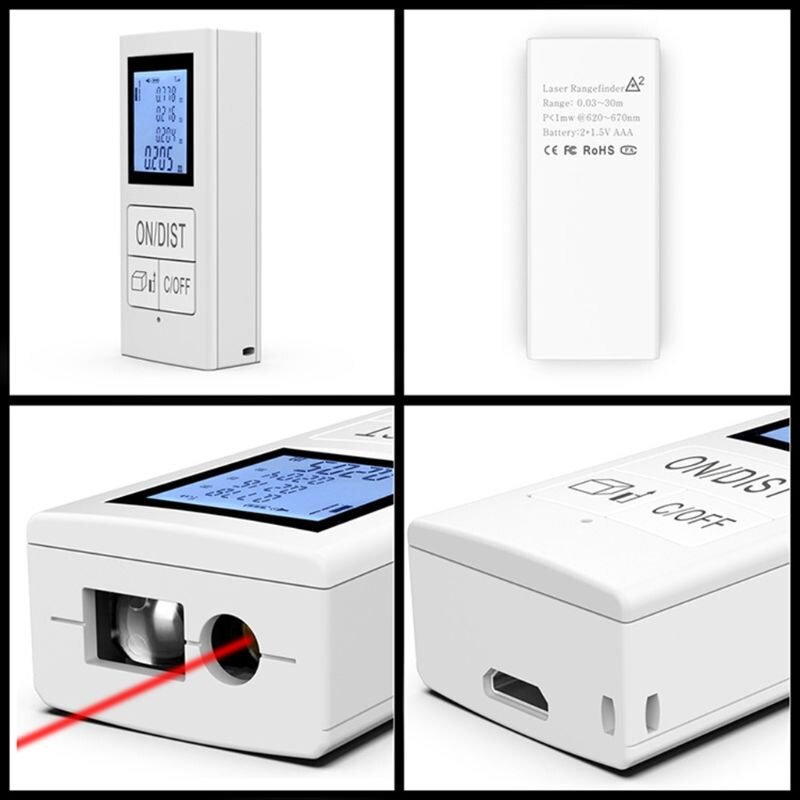 Mini Digital laser distance meter Rechargeable Measure 98 Ft/30M Home Use Measurement Tool 0.03-30m rangefinder