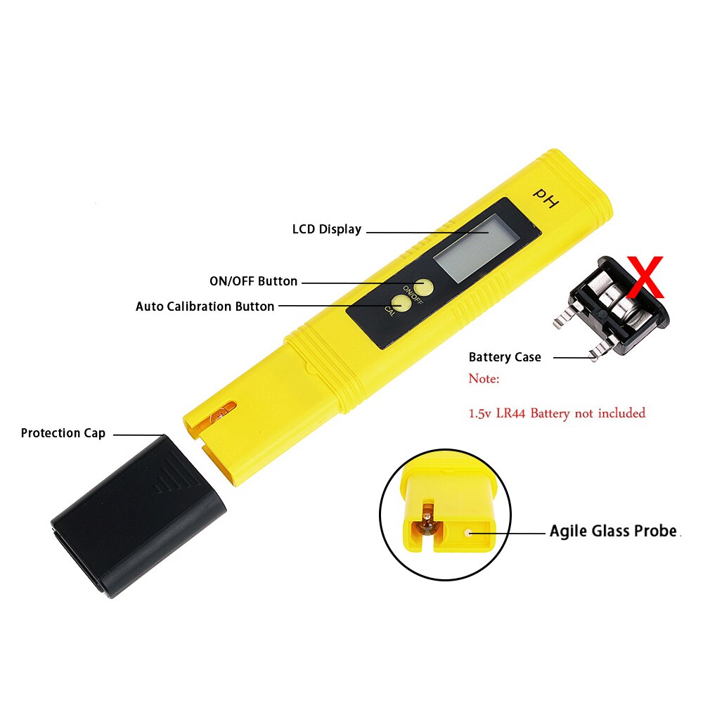 Digital LCD PH Meter Pen of Tester Accuracy 0.01 Aquarium Pool Water Wine Urine Automatic Calibration