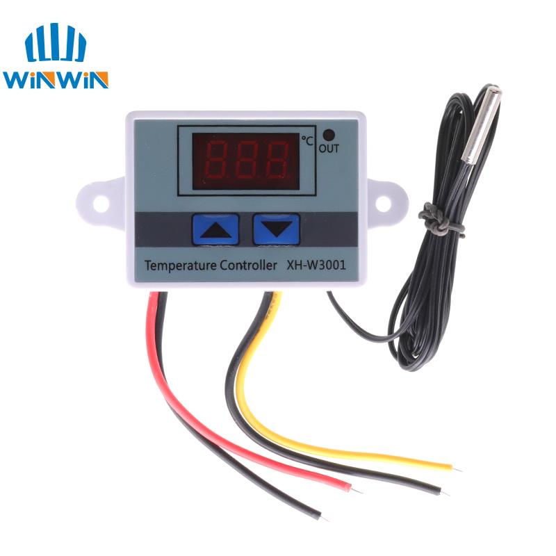 10A 12V 24V 220VAC Digital LED Temperature Controller XH-W3001 For Incubator Cooling Heating Switch Thermostat NTC Sensor