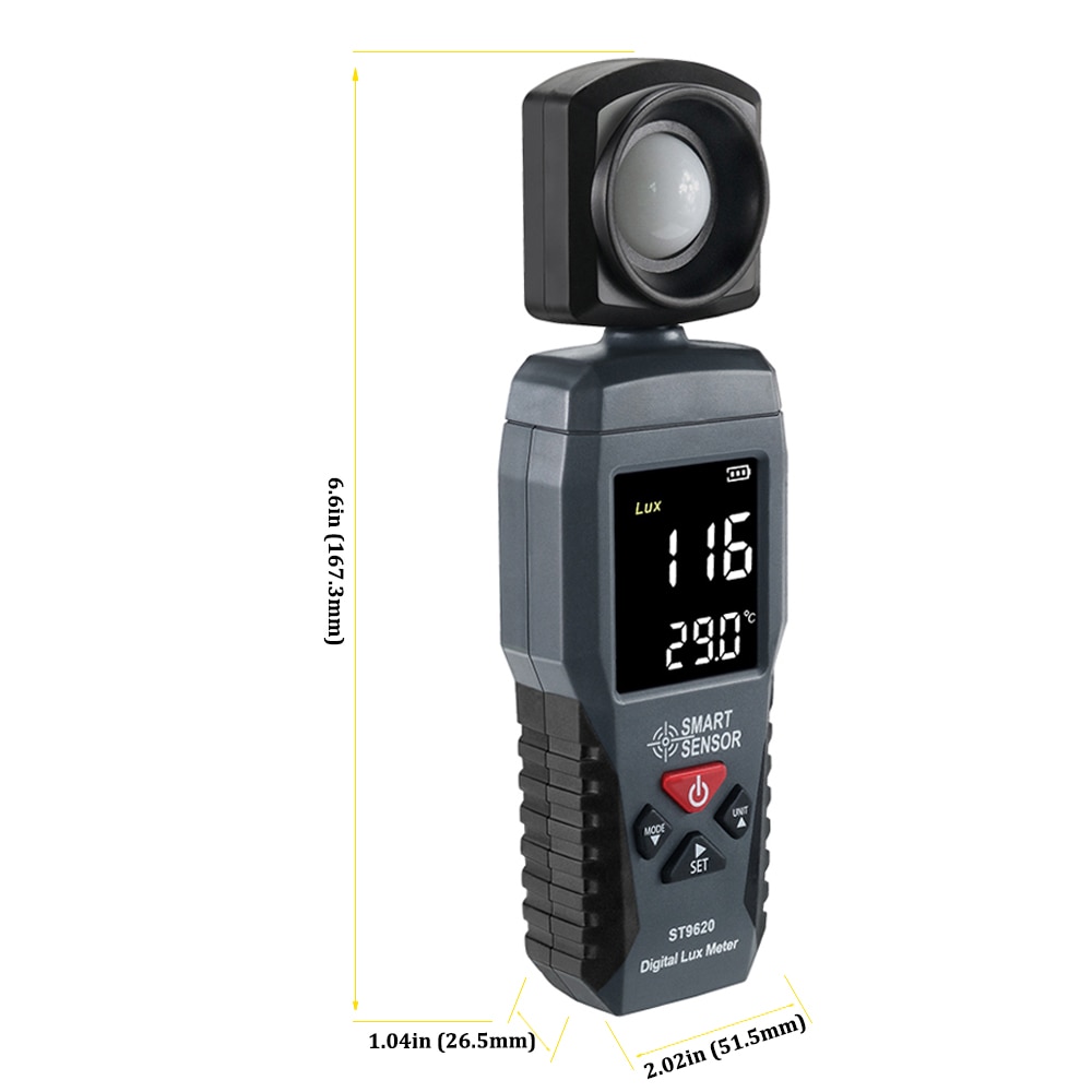ST9620 Digital Lux Light  Meter Handheld Color LCD UV Radiometer Spectrometers Illuminometer Luminometer Photometer Luxmeter 200000 Lux