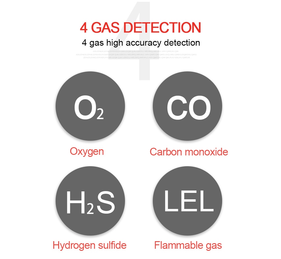 ST8900 Digital Multi Gas Detector 4 in 1 O2 H2S CO LEL Gas Analyzer Oxygen Hydrogen Sulfide Carbon Monoxide Combustible Gas Monitor