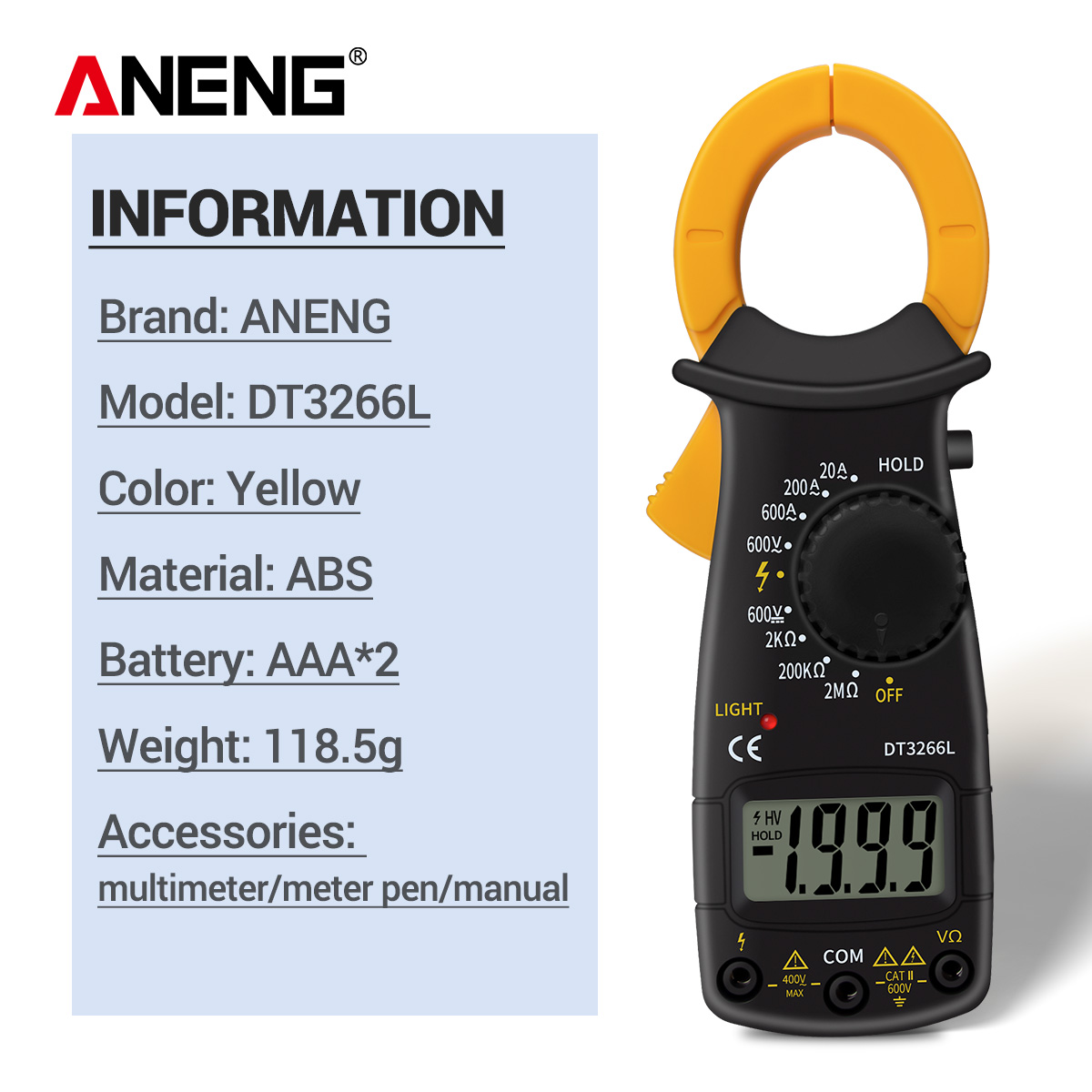 ANENG DT3266L Digital multimeter capacitor tester testers be true transistor tester 2 digit lcd display smt tools rms meter dmm