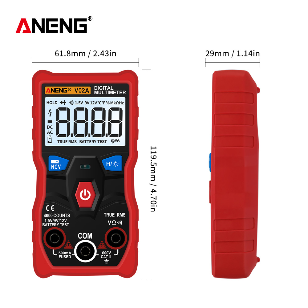 ANENG V02A Measurement Digital Multimeter Counts Digital Multimeter Profesional Capacitor Tester EsrMeter Richmeters Testers