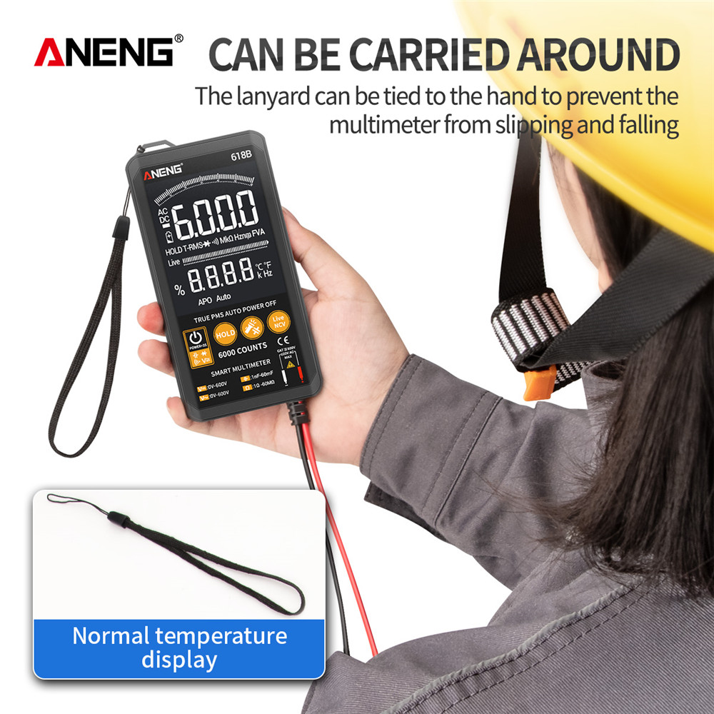 ANENG 618B Digital Multimeter Touch DC/AC Professional Analog Tester True RMS Multimetro Transistor Capacitor NCV Testers Meter