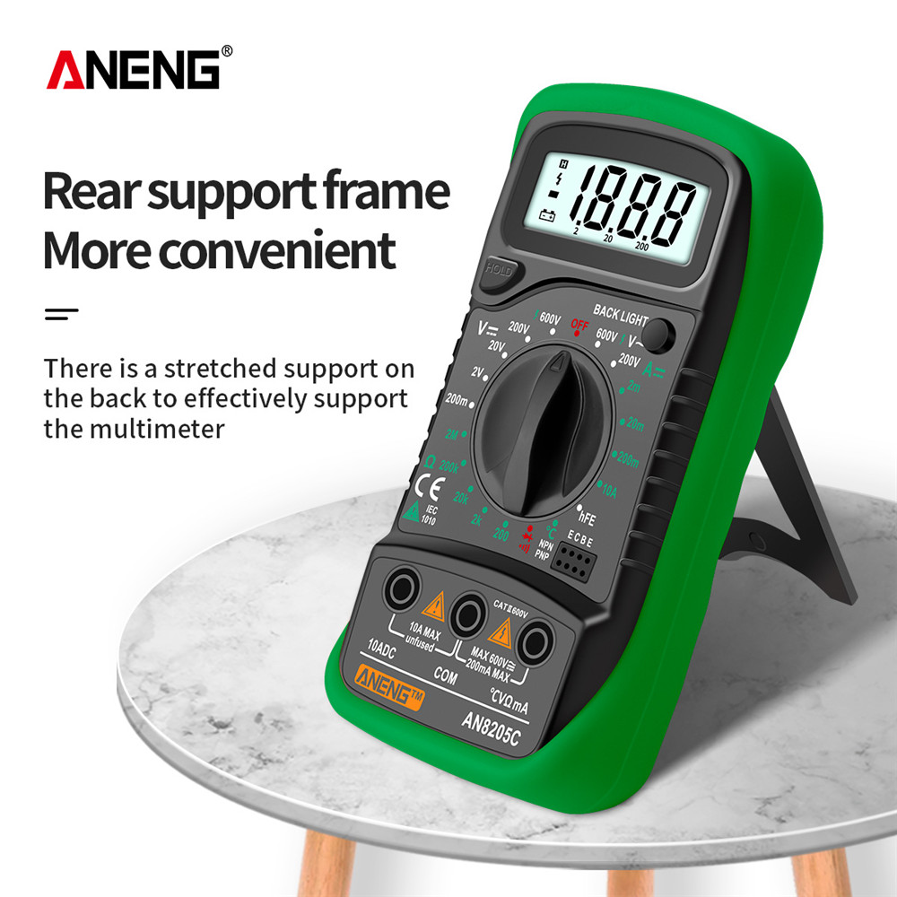 ANENG AN8205C Digital Multimeter AC/DC Ammeter Volt Ohm Tester Meter Multimetro With Thermocouple LCD Backlight Portable