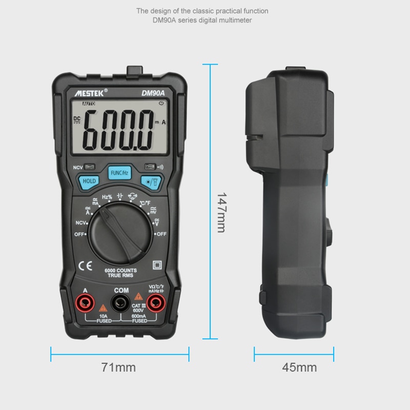 Digital Multimeter 6000 Counts High Speed Auto Range Tester Intelligent NCV True RMS Temperature Universal Multimetro