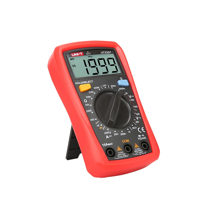 UNI-T UT33D+ Mini Digital Multimeter 600V NCV Palm Size Manual Range AC DC Voltmeter Ammeter Resistance Capatitance Tester