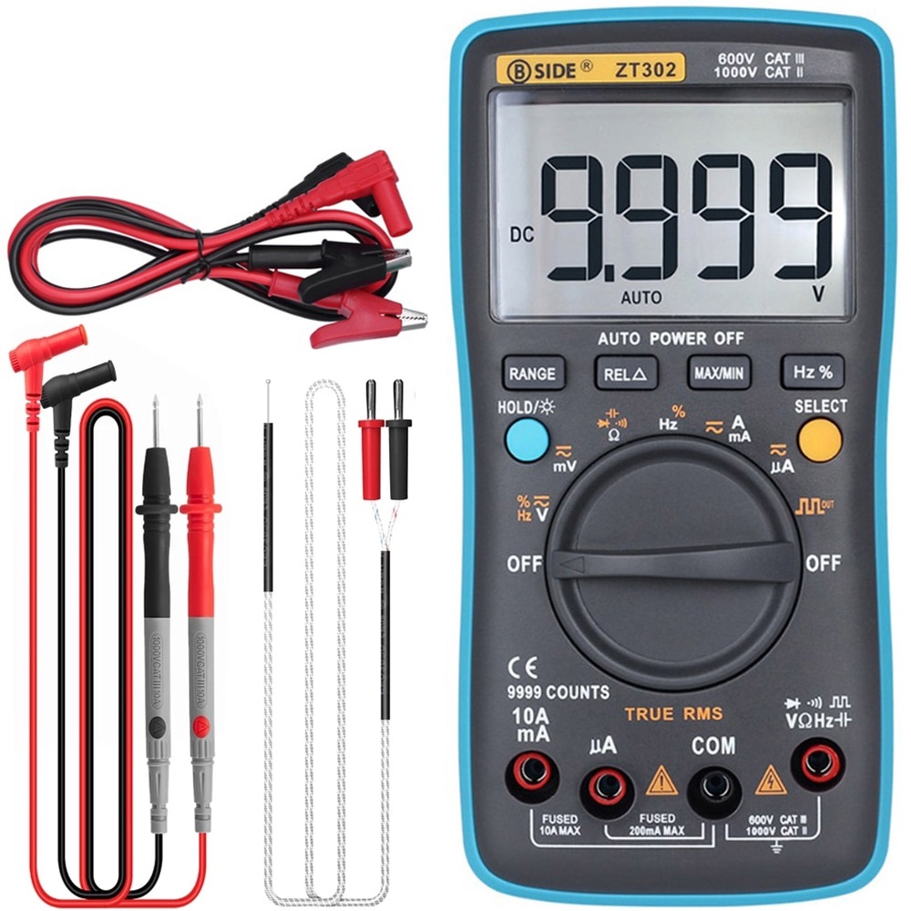 Digital Multimeter ZT301 ZT302 ZT303 True-RMS DC/DA Voltmeter Ammeter Multimetro DMM Resistance Ohm Cap Hz Temp Tester