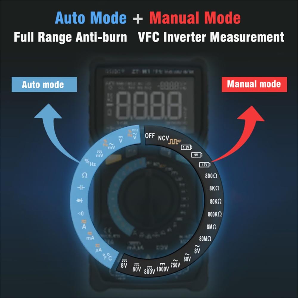 ZT-M0 ZT-M1 Digital Multimeter Profesional True RMS 8000 Analogue Tester 20A Current DC AC Voltage Capacitance VFC ohm battery Hz test