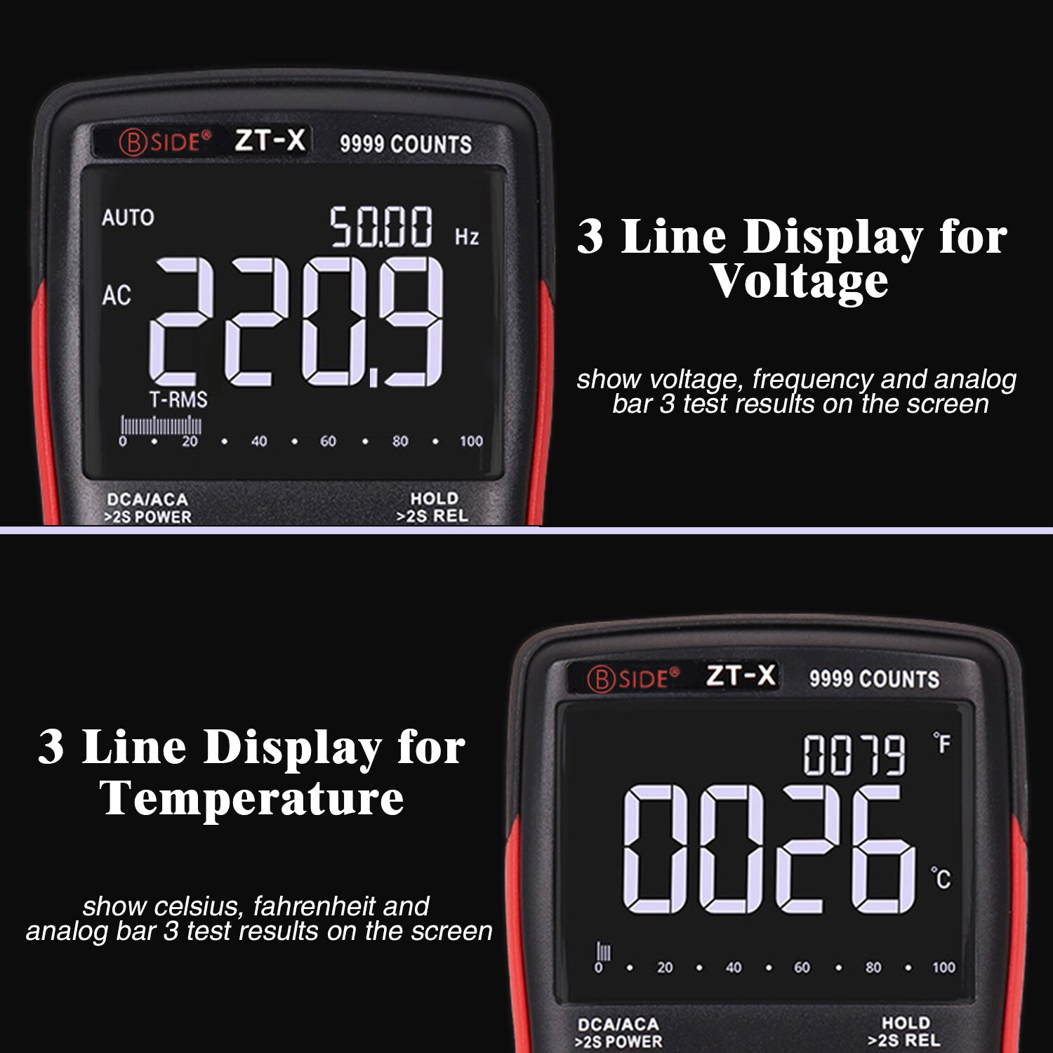 Digital Multimeter ZT-X 102A 9999 T-RMS Auto Range EBTN DC AC Voltmeter Ammeter Capacitor Ohm Tester Better than ANENG Q1