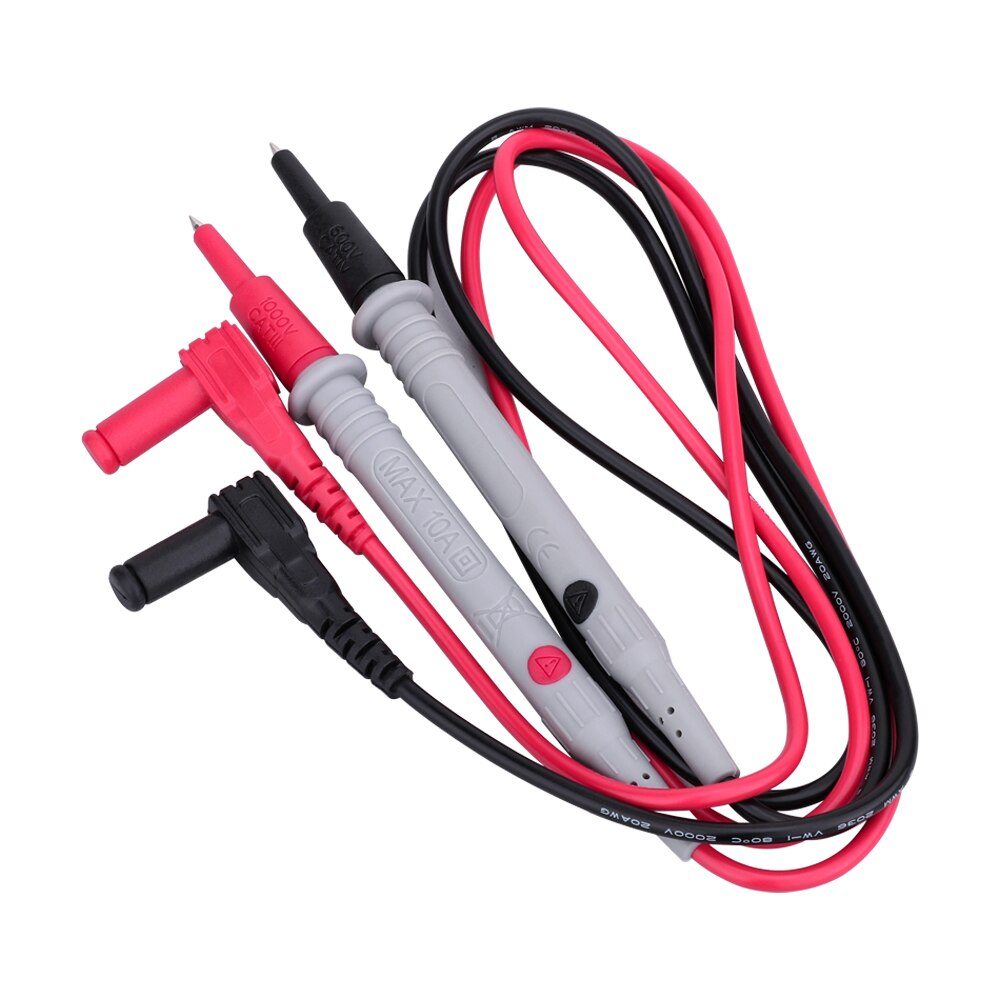 Digital Multimeter Probe Soft Silicone Wire Needle Tip Universal Test Leads with Alligator Clip 1000V 10A GD128