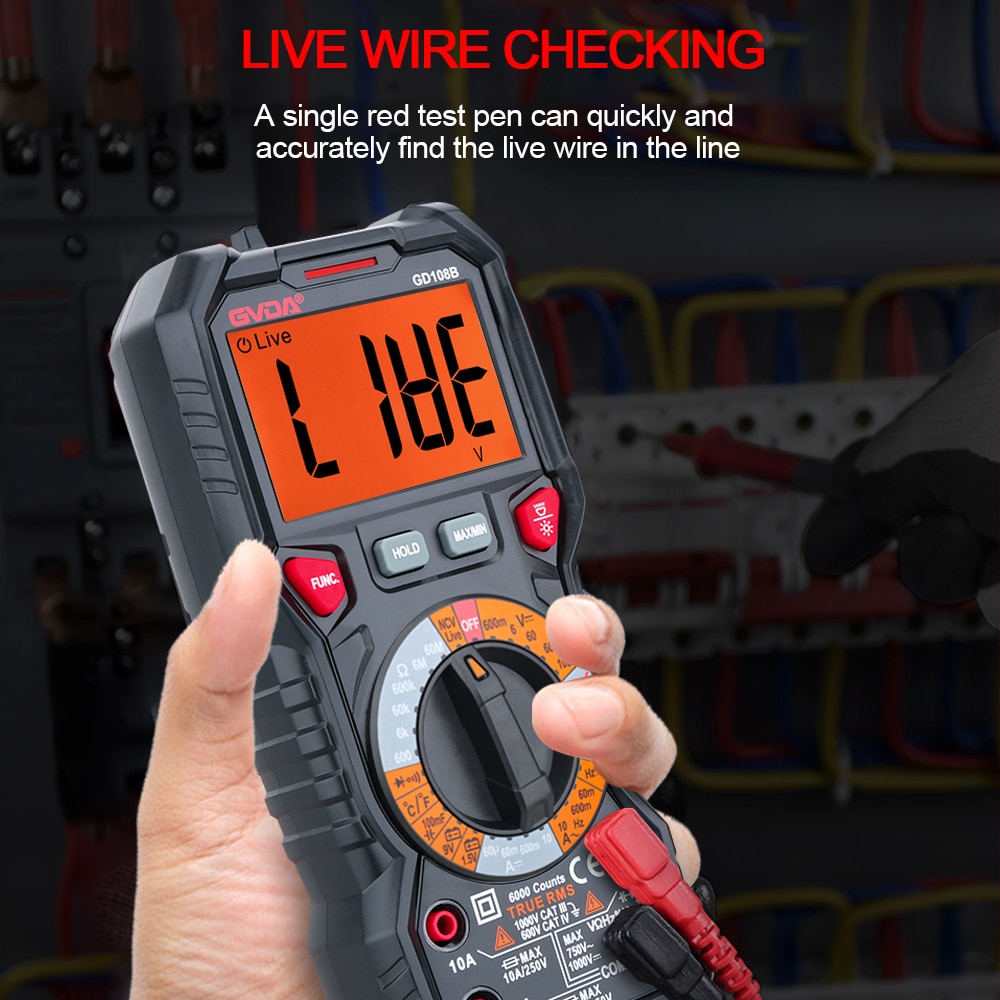 NEW Digital Multimeter Ture RMS Auto Range 6000 Counts Multimetro 1000V 10A AC DC Ohm Hz NCV Live Voltage Temperature Meter