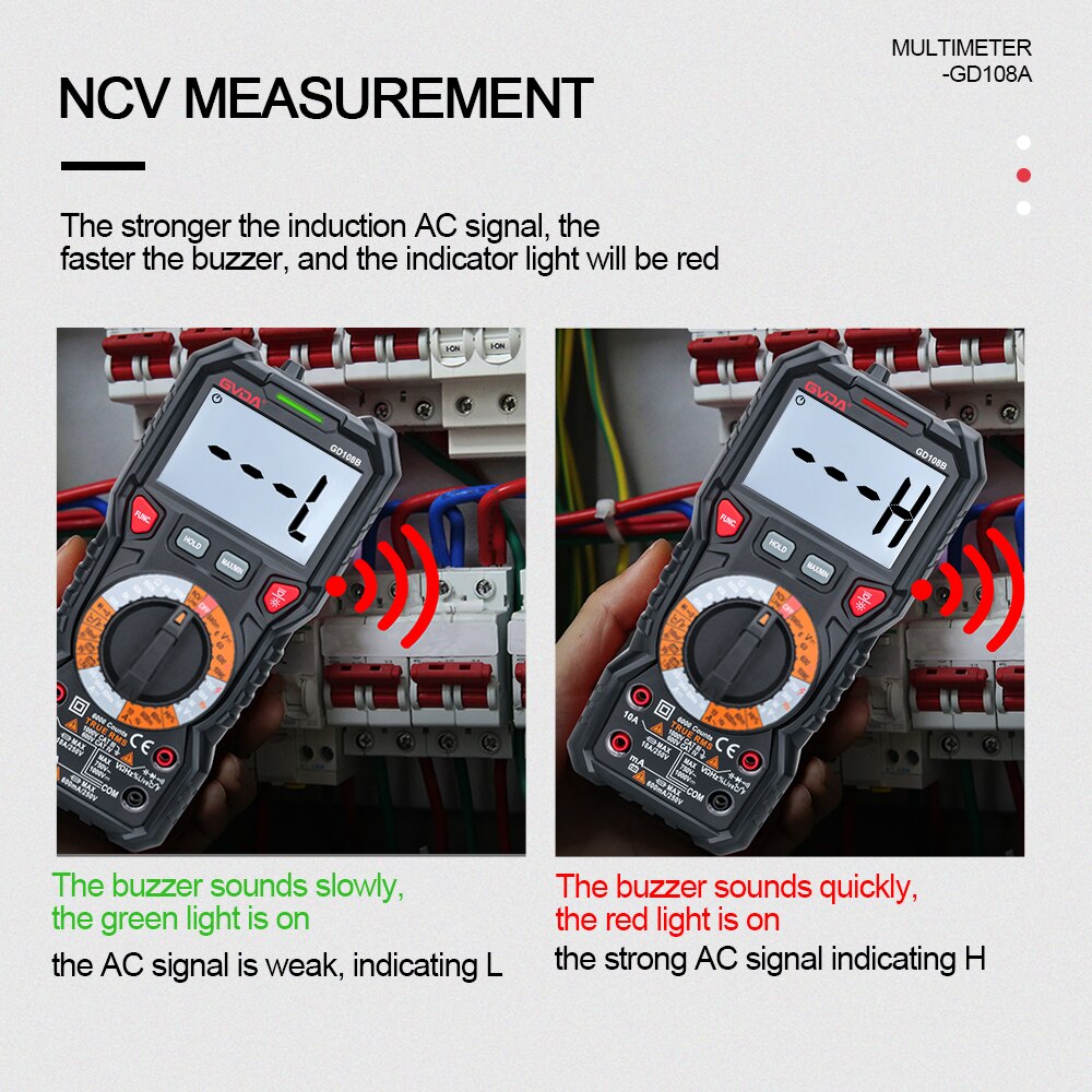 NEW Digital Multimeter Ture RMS Auto Range 6000 Counts Multimetro 1000V 10A AC DC Ohm Hz NCV Live Voltage Temperature Meter