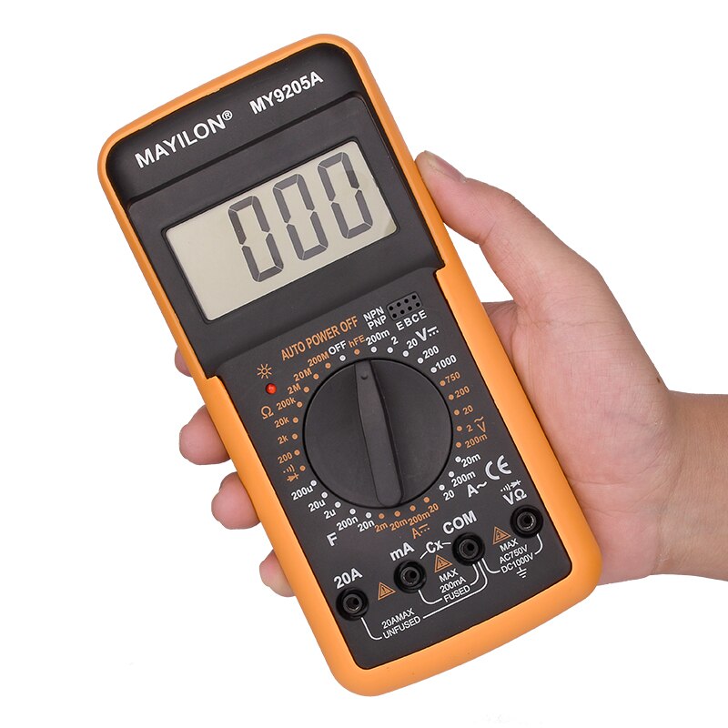 9205A Digital Multimeter DMM AC DC Voltage Current Ohm Capacitance hFE Portable Ammeter Voltmeter Meter TRMS Hz Ohm Multimeters