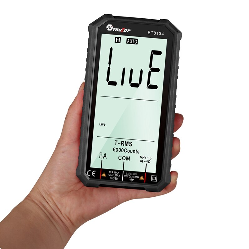 Digital Multimeter 4.7" LCD Display AC Direct Current Voltage DC Current Capacitance Resistance Temp Measuring Tools