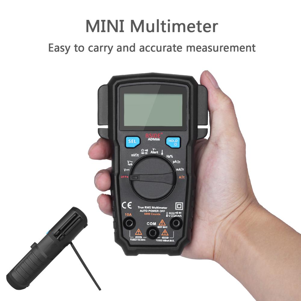 Digital Multimeter  ADM66 True RMS Ammeter Voltmeter Auto Range Voltage Capacitance Diode Temperature Amp NCV Hz Ohm Tester