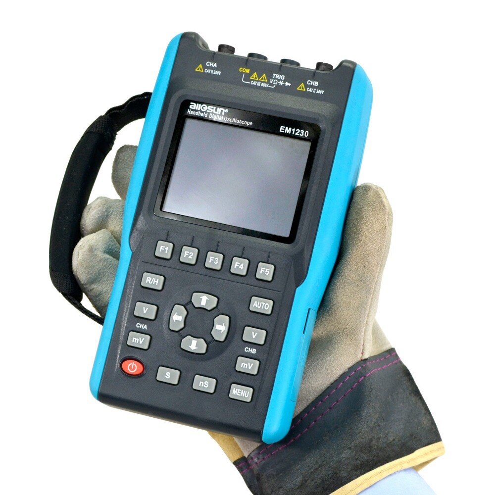 2in1 Handheld Oscilloscope 2 Channels with Color Screen Scope Digital Multimeter DMM Meter EM1230