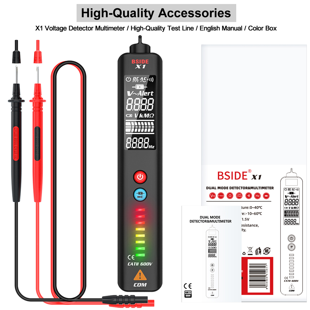 Digital Multimeter Pen Type Meter X1 Smart DC AC Voltmeter Auto range Voltage Resistance Continuity NCV Hz Tester Tool