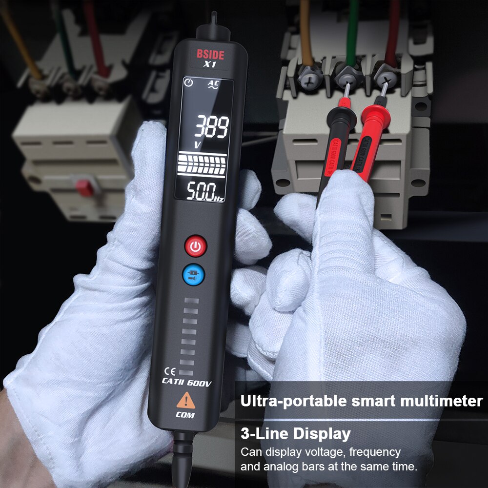 Digital Multimeter Pen Type Meter X1 Smart DC AC Voltmeter Auto range Voltage Resistance Continuity NCV Hz Tester Tool