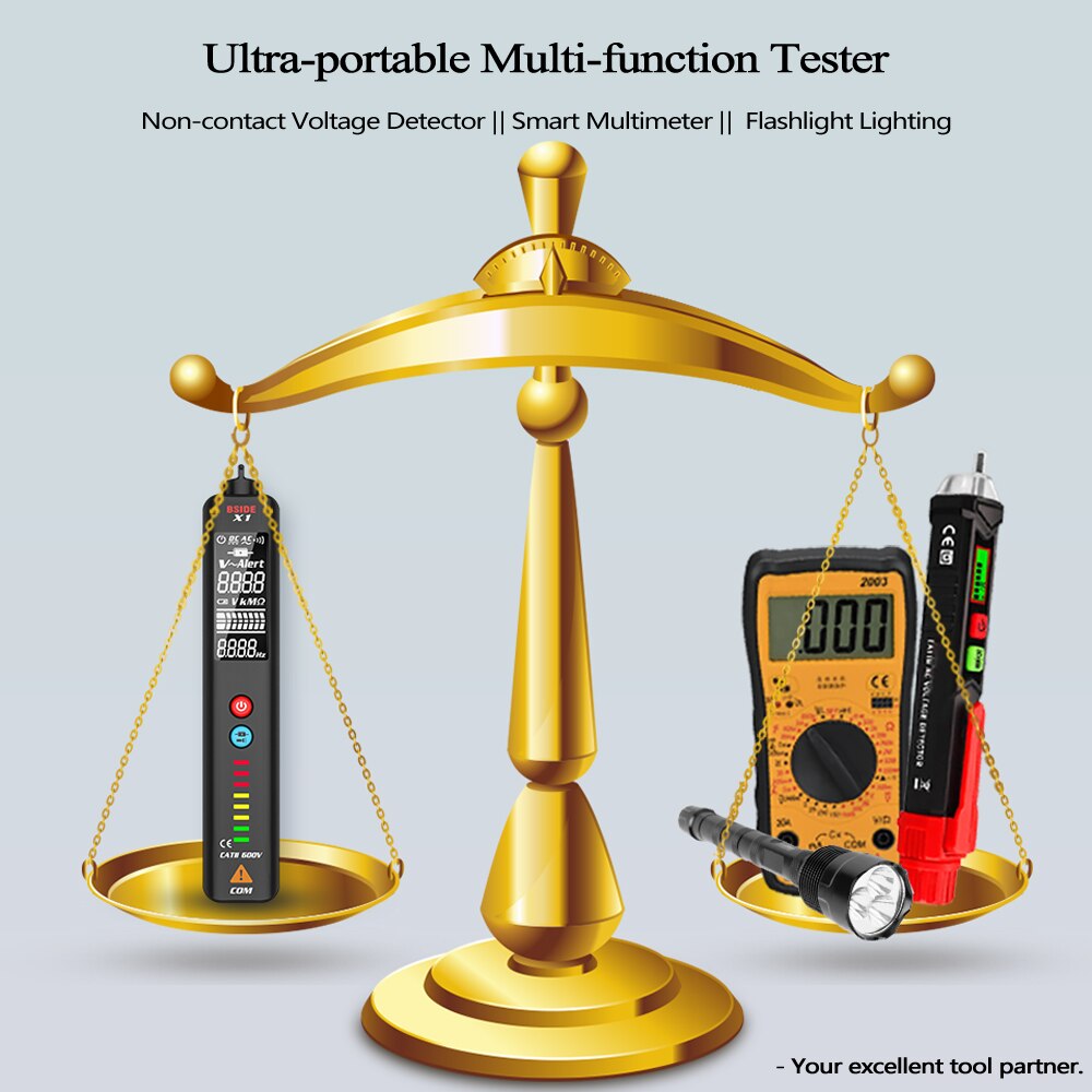 Digital Multimeter Pen Type Meter X1 Smart DC AC Voltmeter Auto range Voltage Resistance Continuity NCV Hz Tester Tool