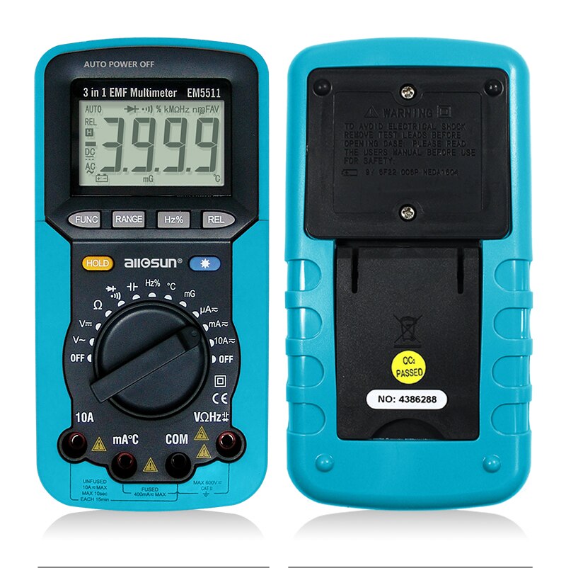 EM5511 3in1 Auto Range  Digital Multimeter Voltmeter Ammeter Ohmmeter DC AC EMF Multimeter Automotive Tester