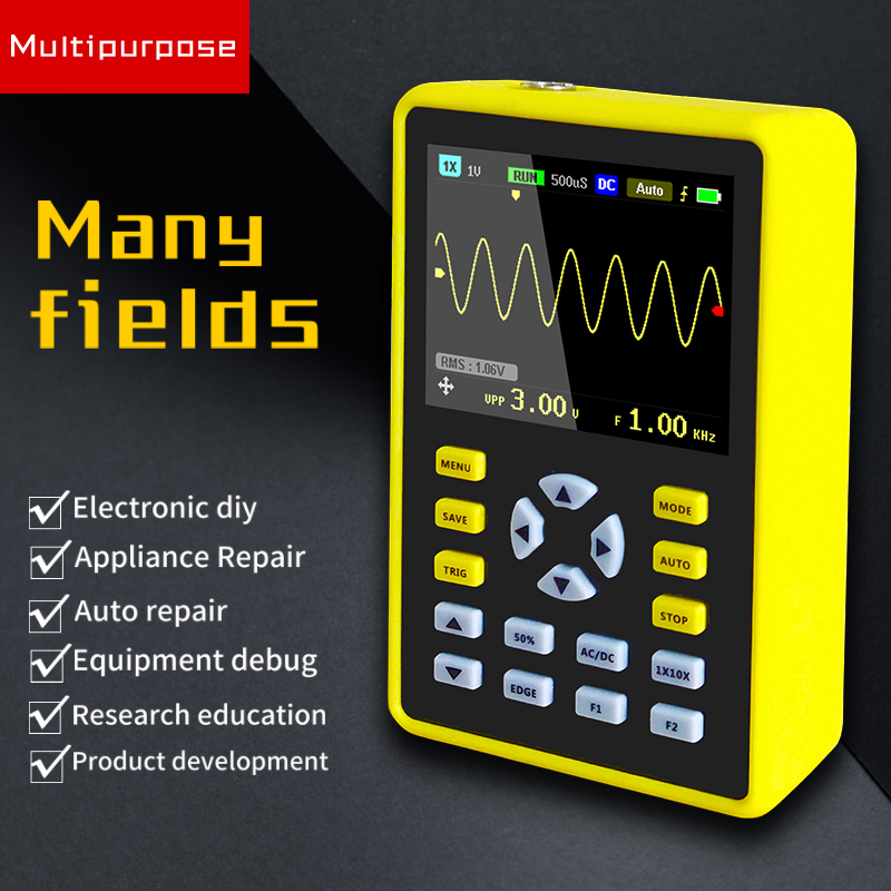 FNIRSI-5012H 2.4-inch  Screen Digital Oscilloscope 500MS/s Sampling Rate 100MHz Analog Bandwidth Support Waveform Storage