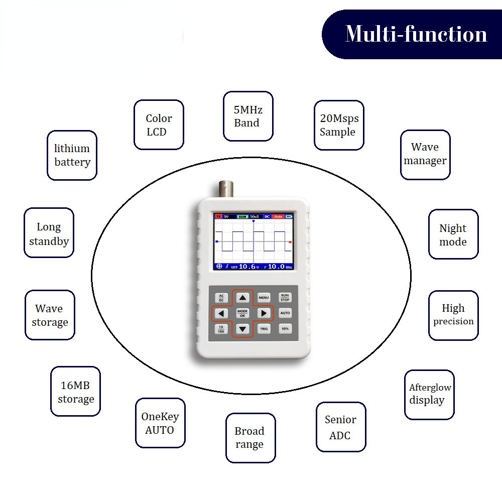 DSO FNIRSI PRO Handheld mini portable digital oscilloscope 5M bandwidth 20MSps sampling rate