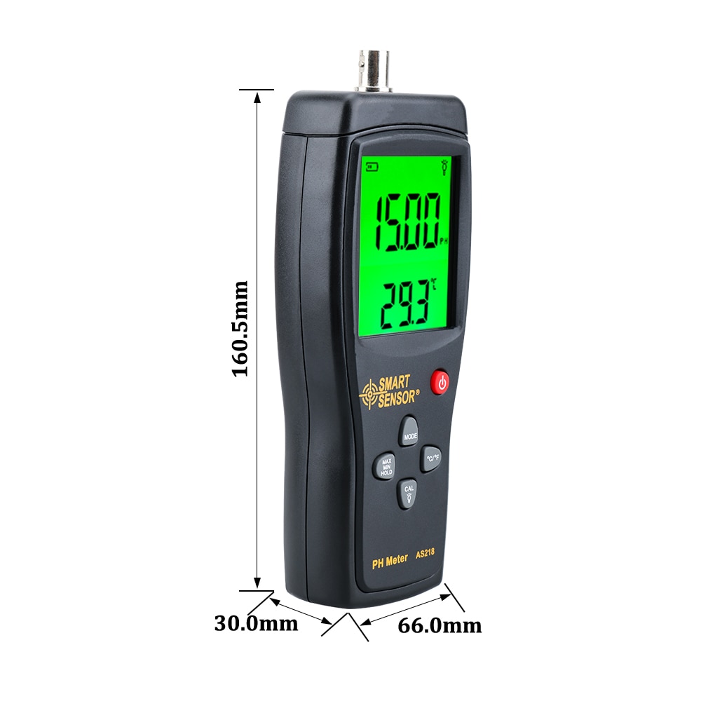 Digital PH Meter Range 0.00~14.00pH Soil PH Tester Aquarium Pool Water Liquid PH Acidity Meter LCD Display pH meter AS218