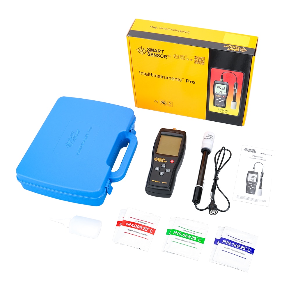 Digital PH Meter Range 0.00~14.00pH Soil PH Tester Aquarium Pool Water Liquid PH Acidity Meter LCD Display pH meter AS218