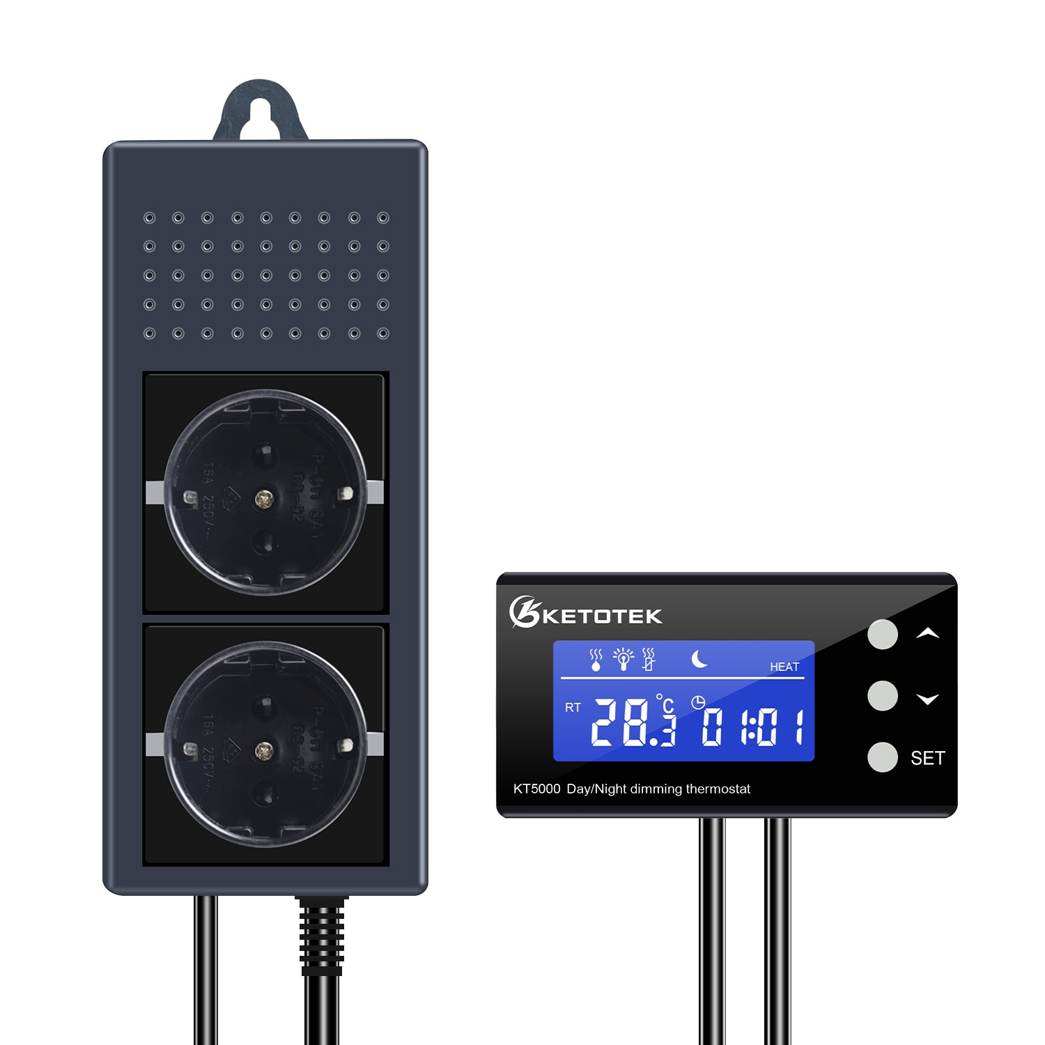 KT4000/KT5000 Digital Reptile Dimming Aquarium Temperature Controller Outlet PID Heating Cool Chauffage Regulator Thermostat EU/UK Plug