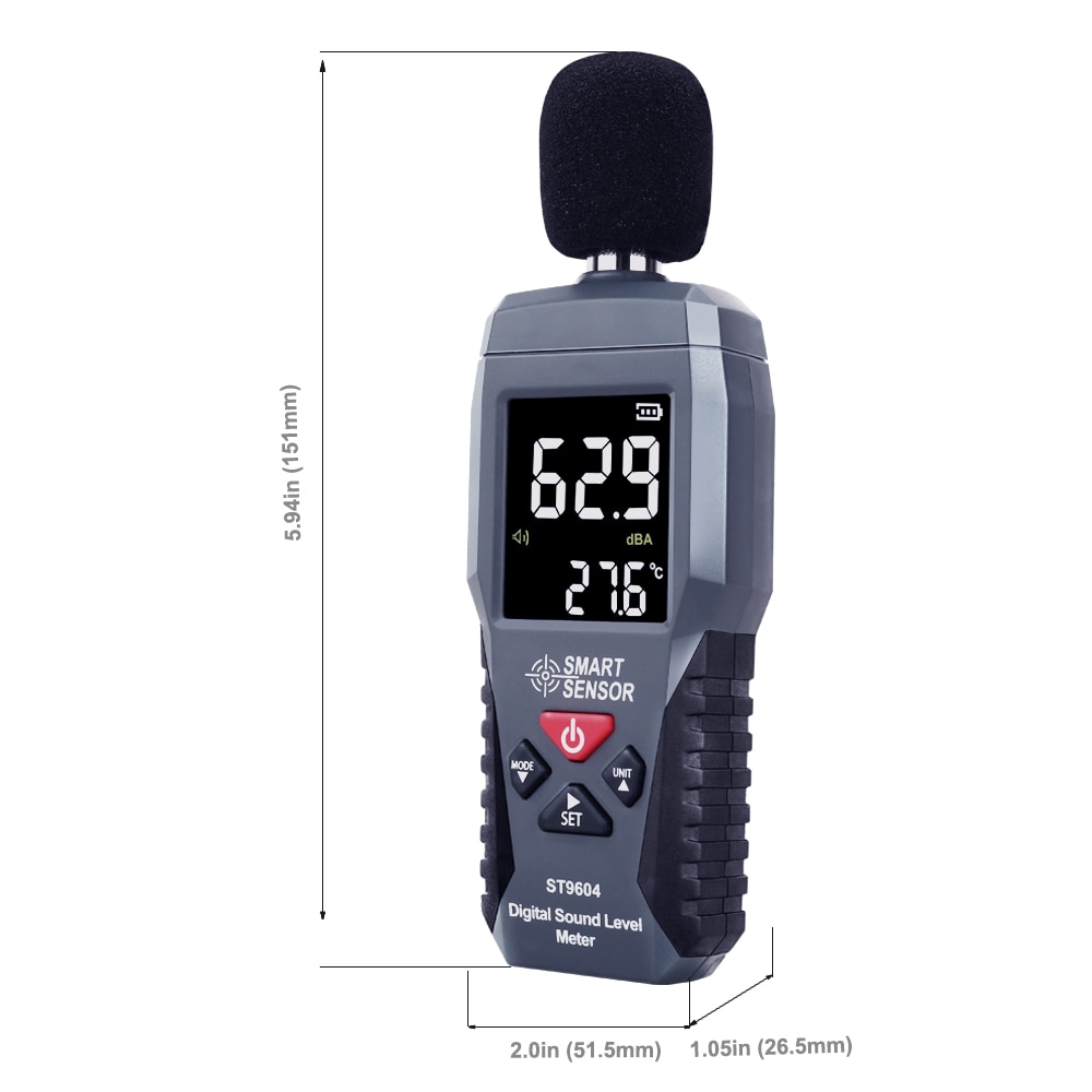 ST9604 Digital Sound Level Meter Color LCD db Decibel monitor Audio Level Meter tester 30-130dB Noise Measurement Diagnostic tool Alarm