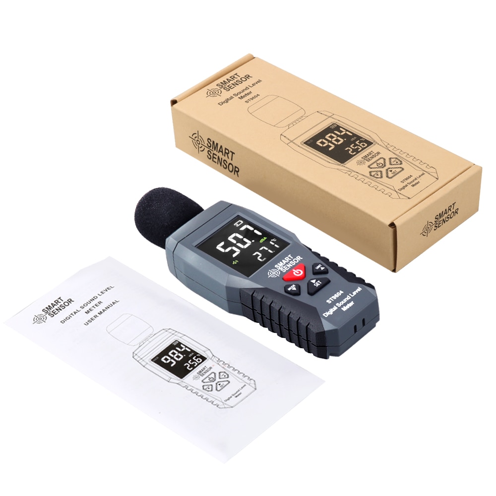 ST9604 Digital Sound Level Meter Color LCD db Decibel monitor Audio Level Meter tester 30-130dB Noise Measurement Diagnostic tool Alarm