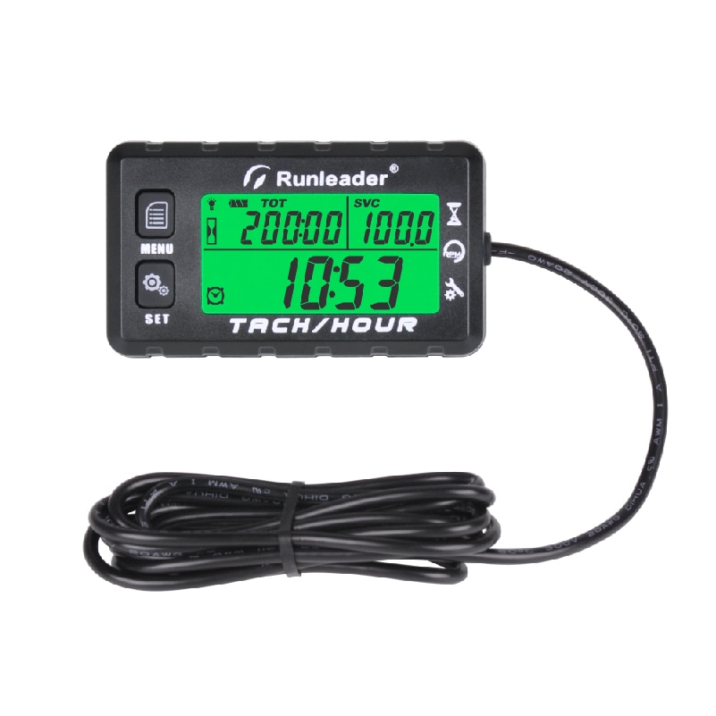 Engine Tachometer Maintenance Reminder Hour Meter Digital Tacho Hour Meters Multi-Color Backlit Display for Boat Lawn Mower HM032B