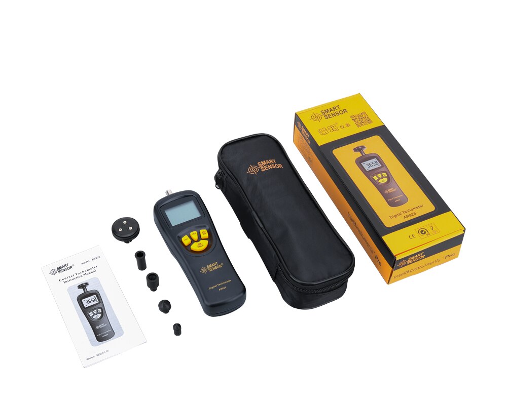 Digital Tachometer Rotational Speed Meter Contact Motor RPM Meter AR925 Tach Tools Non Contact photoelectric speedometer AR926