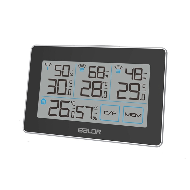 3 Wireless Remote Sensor Weather Station Smart Home Thermometer Hygrometer In/Outdoor Touch Screen Digital Temp Humidity Monitor