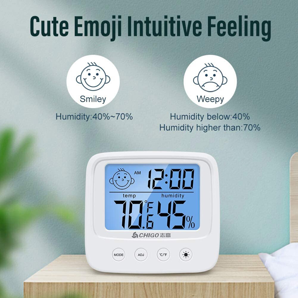 Digital Temperature Humidity Clock Indoor Big LCD Electronic Thermometer Hydrometer Meter With Stand Hygrometer Humidity Gauge