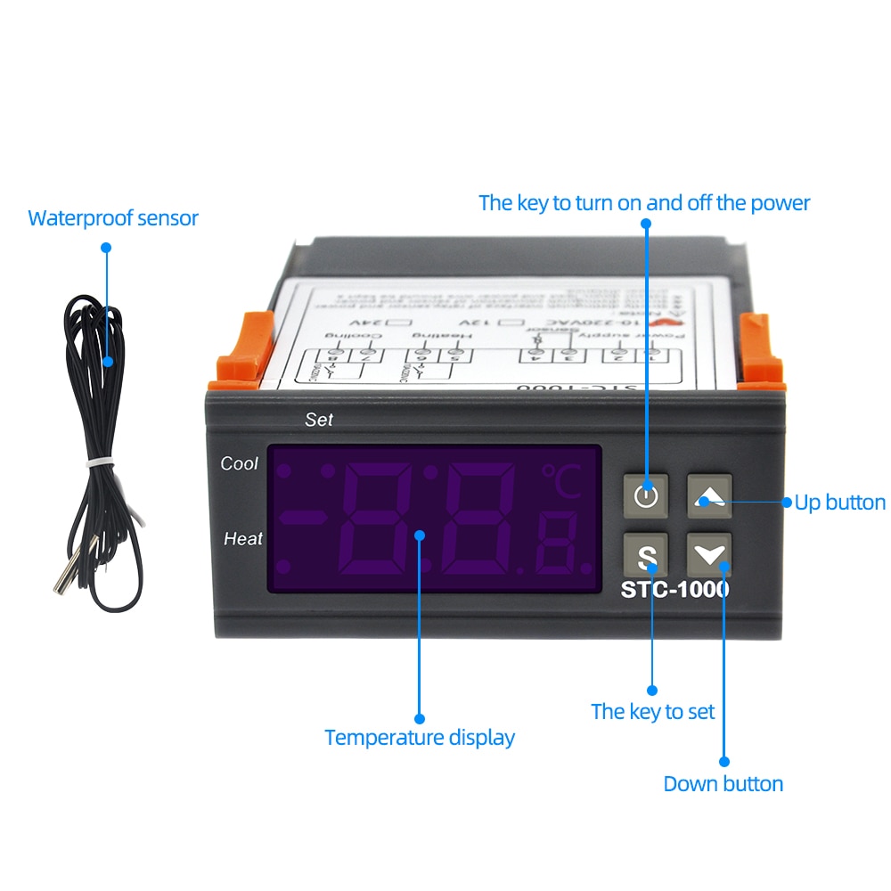 STC-1000 STC-3028 STC-8000 STC-9100 STC-8080A+ STC-3008 SHT2000 MH1210W STC-3000 Digital Thermostat Incubator Temperature Controller Thermoregulator