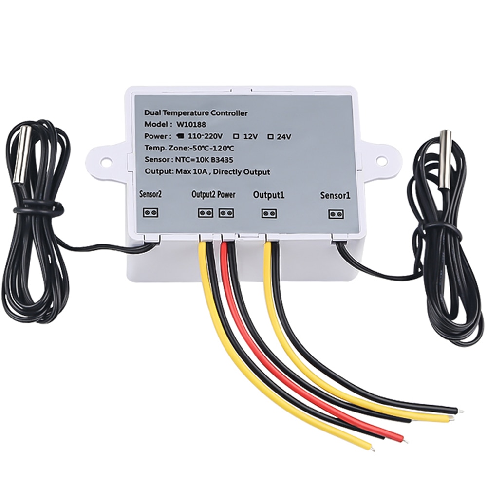 Digital Thermostat Temperature Controller Two Relay Output Thermoregulator for incubator Heating Cooling XK-W1088