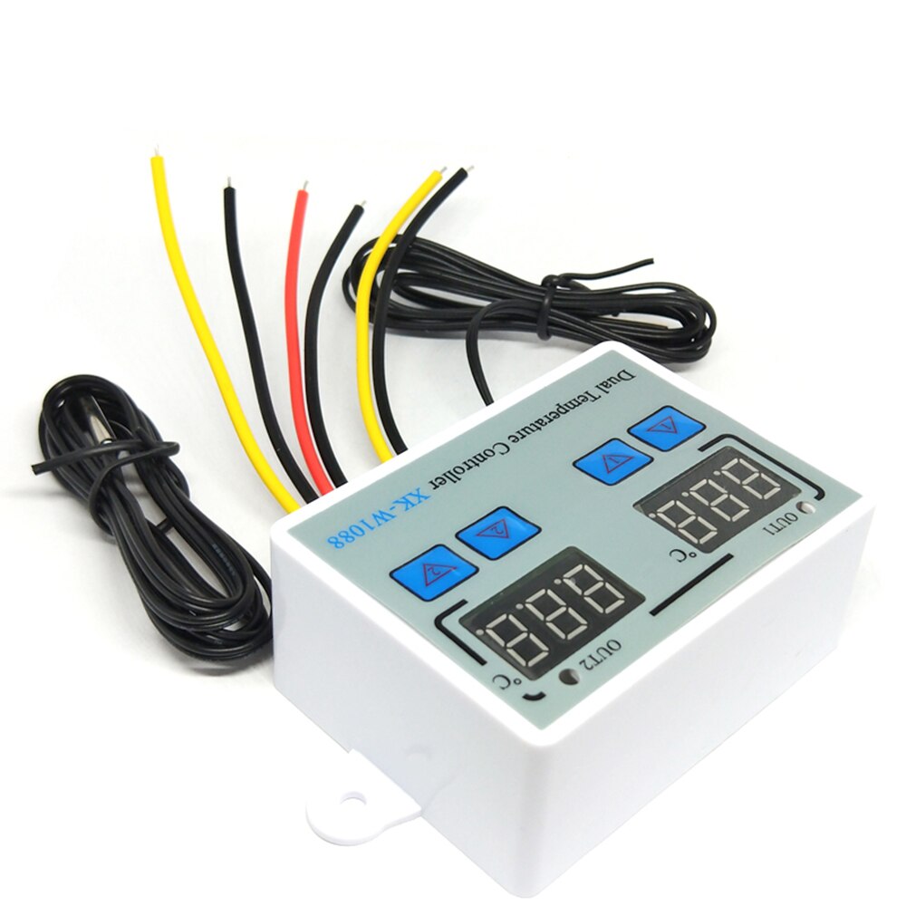 Digital Thermostat Temperature Controller Two Relay Output Thermoregulator for incubator Heating Cooling XK-W1088