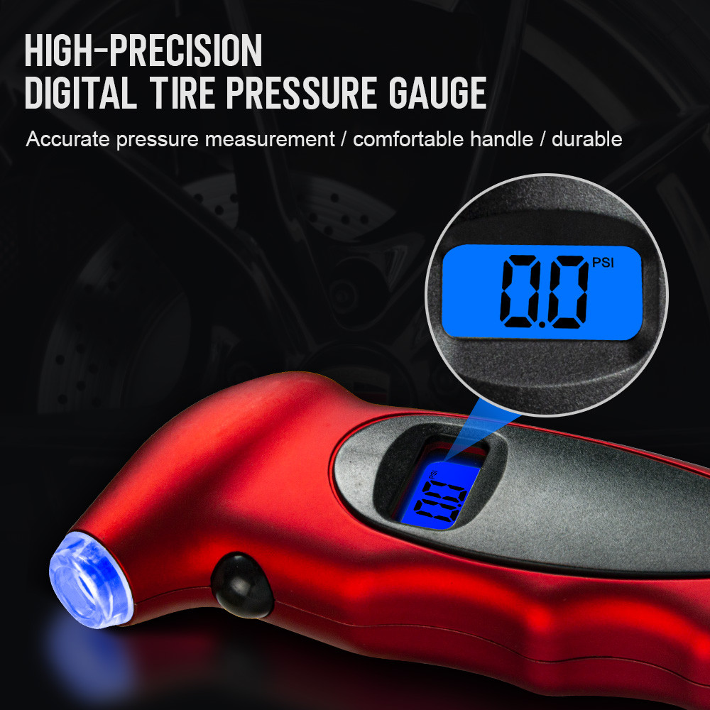Digital Tire Tyre Gauge LCD Display Tire Air Pressure Tester Backlight Tire Diagnostic Tool For Car Truck Motorcycle Bike