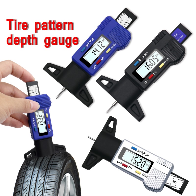 LCD Digital Car Tyre Tire Tread Depth Gauge Meter Auto Tire Wear Detection Measuring Tool Caliper Thickness Gauges Monitoring