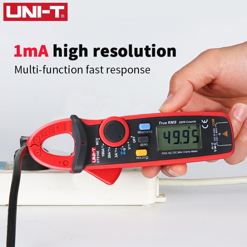 UNI-T UNI T Mini Clamp Meter UT210E Digital True RMS AC/DC Current Voltage Tester VFC Capacitance Non Contact Multimeter Clamp