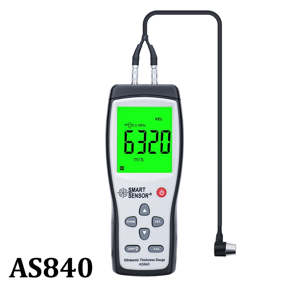 AS840 AS850 AS860 Digital Ultrasonic Thickness Gauge Sound Velocity Meter Steel Tube Metal plastic Glass ceramic Depth Width Measuring Instrument