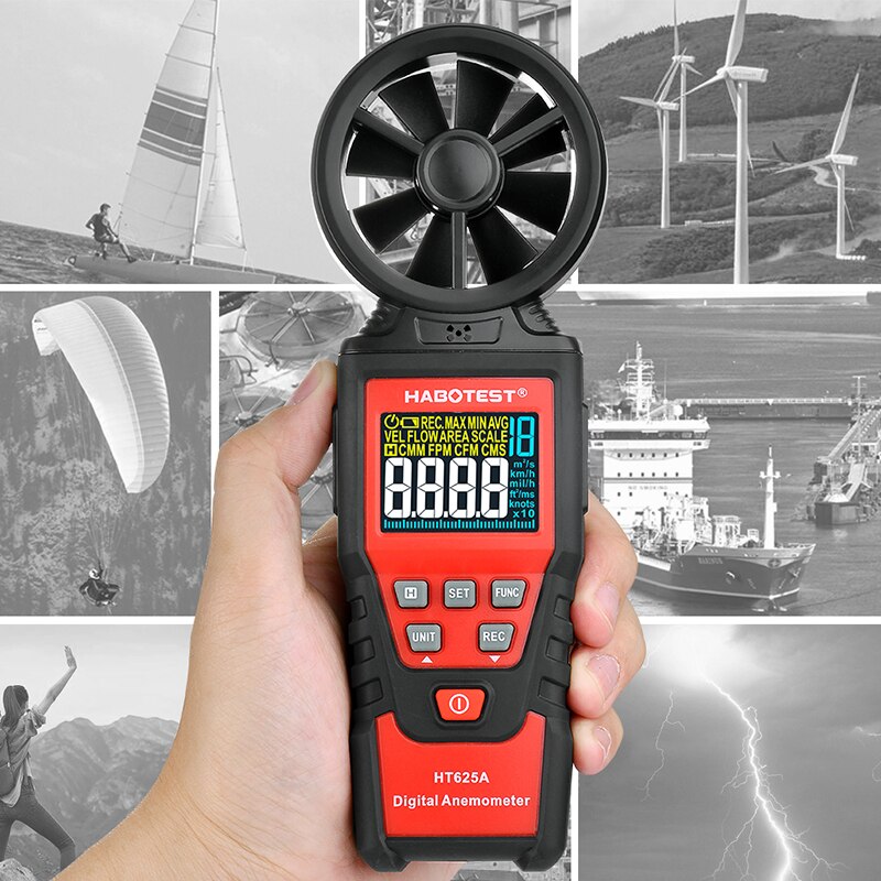 Anemometer Digital Wind Speed Meter Gauge Wind Anemometer Sensor Wind Meter  Speed Measuring Device With Backlight