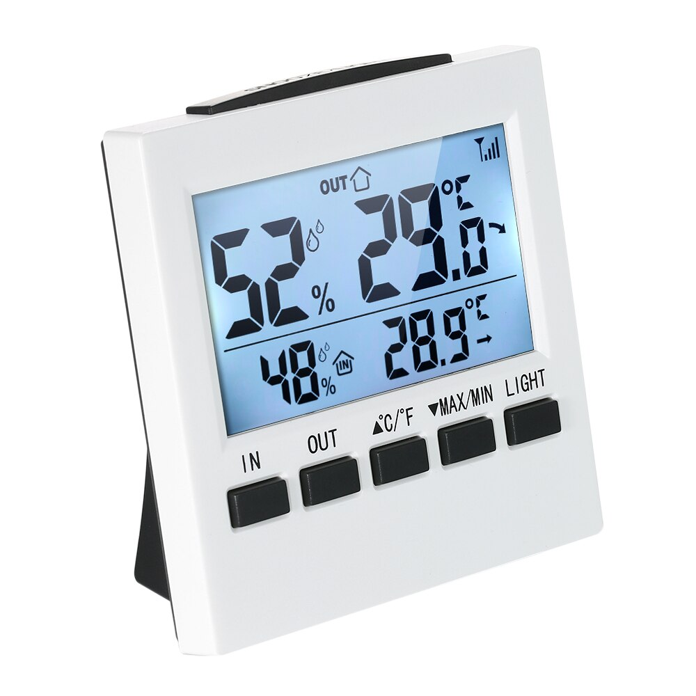 LCD Digital Wireless Indoor Thermometer Hygrometer ℃/℉ Temperature Humidity Meter with Max Min Value Display Transmitter