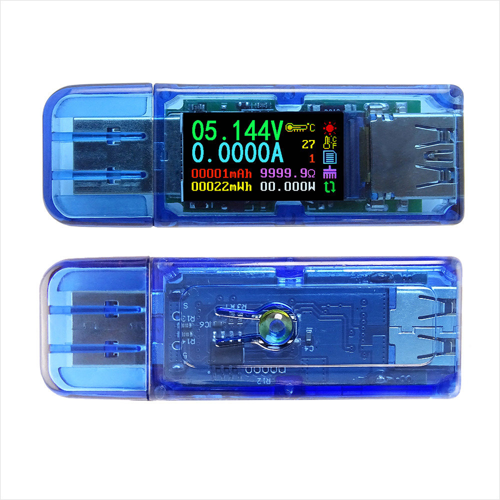 AT35 AT34 5 digits USB 3.0 color LCD Voltmeter ammeter voltage current meter multimeter battery charge power bank USB Tester